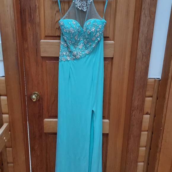 Aqua Prom Dress - Picture 5 of 6